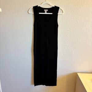 H&M Fitted Black Midi Dress